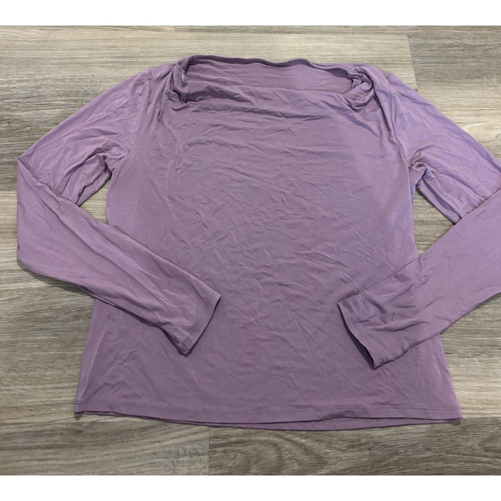 Lululemon Modal-Silk Cowl-neck Long-Sleeve Shirt Purple Large? See Measures